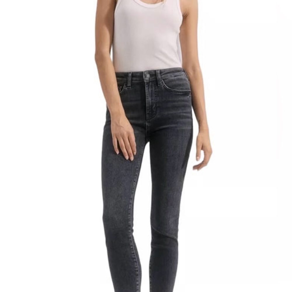 Madewell|Classic off Black/gray Women's Jeans,10” high rise skinny crop,size 32•